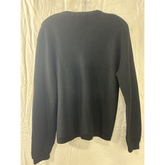 Wickbury Cardigan Sweater Black Wool Button Down Long Sleeve Vintage Sz M - Picture 10 of 11